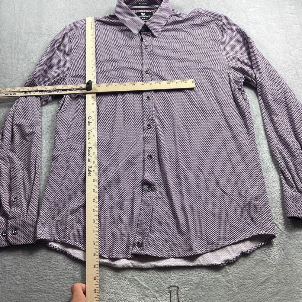 Buttercloth Icy Cotton Mens XL Regular Fit Long Sleeve Button Down Shirt Purple - Picture 5 of 7